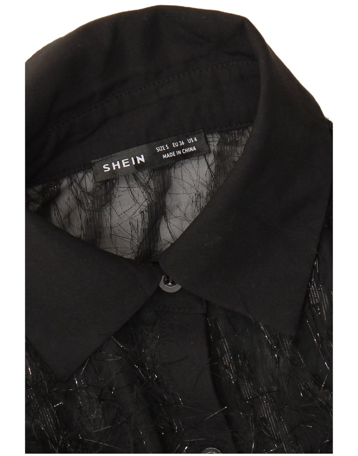 Shein Chemisier transparent surdimensionné pour femme UK 10 Petit Noir