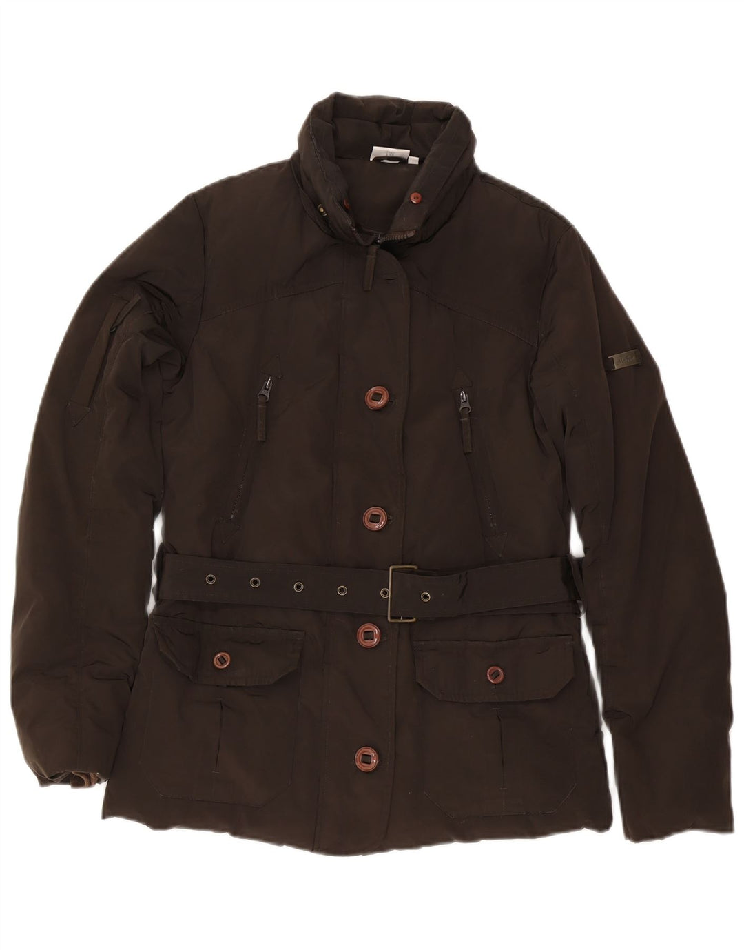 Ellesse Veste matelassée pour femme UK 10 Small Marron Polyester