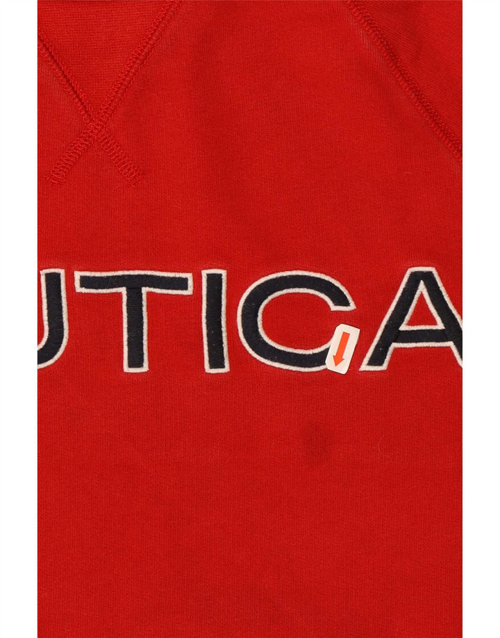 Nautica Sweat-shirt graphique pour homme en coton rouge moyen