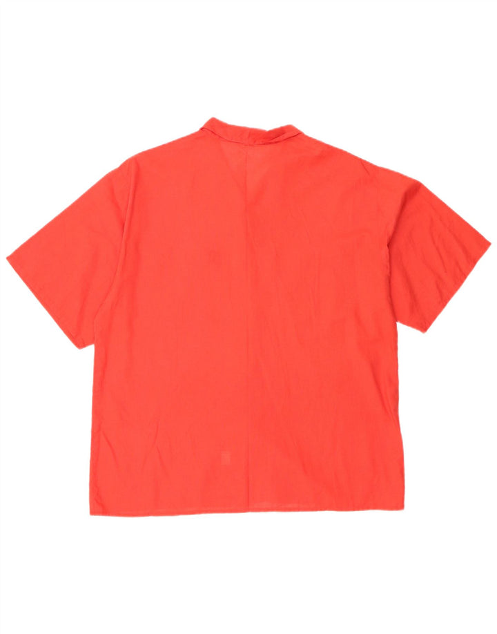 chemise à manches courtes femme vintage IT 46 Grand coton rouge
