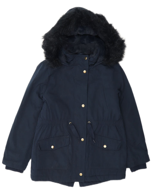 Marks & Spencer Parka à capuche Sherpa pour fille 8-9 ans Bleu marine