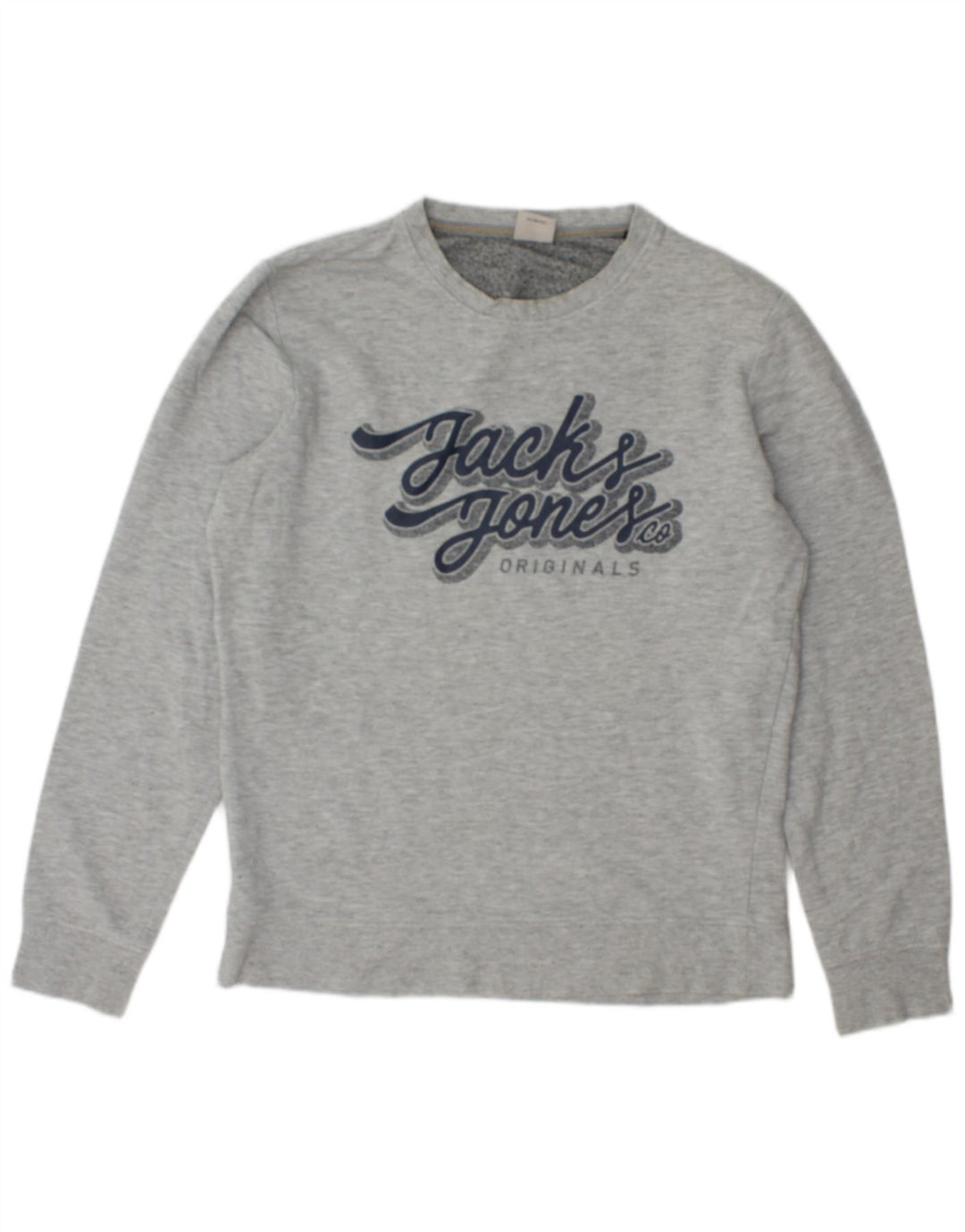 JACK & JONES Sweat-Shirt Graphique Homme Gris Moyen Moucheté Coton