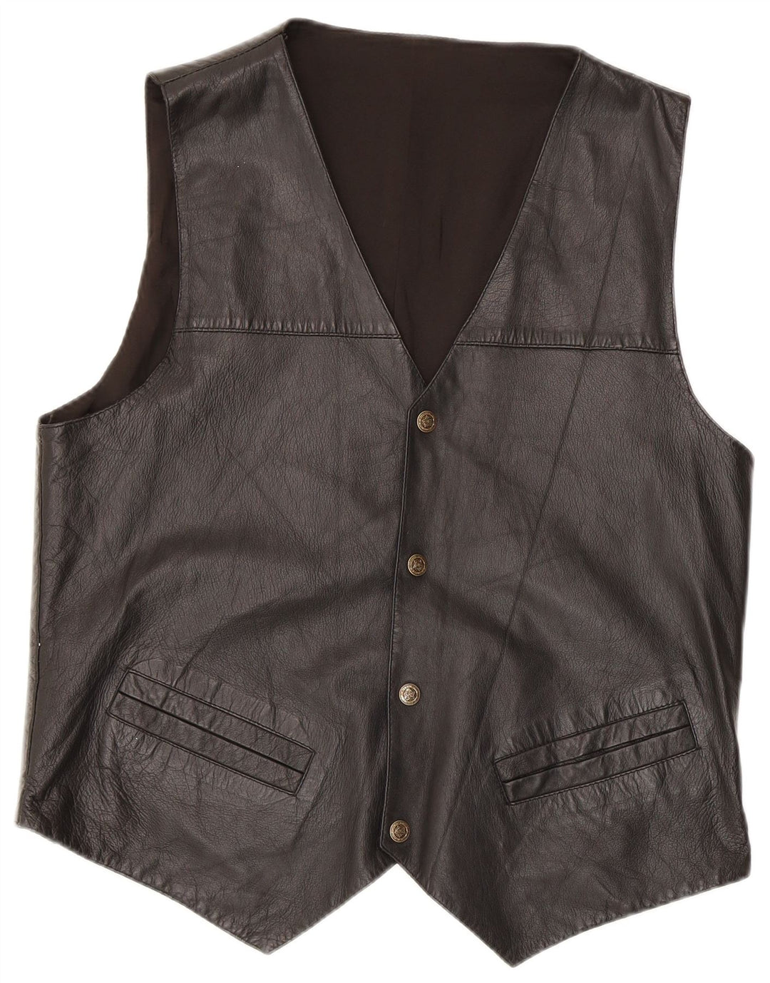 gilet en cuir homme vintage noir moyen