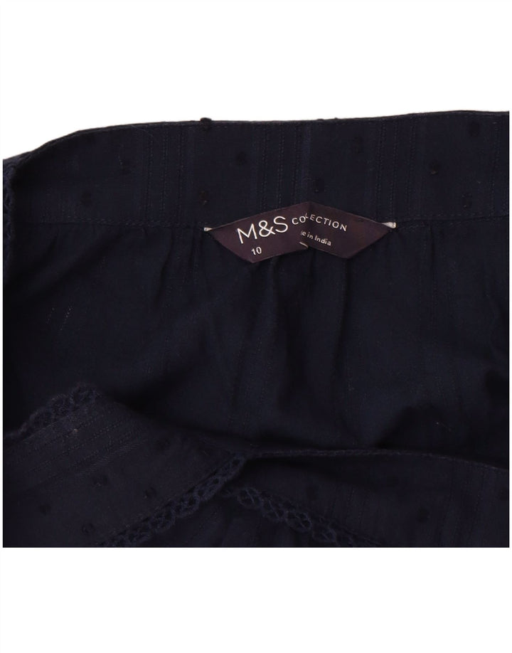 Marks & Spencer Haut caraco sans manches pour femme UK 10 Small Bleu marine à pois