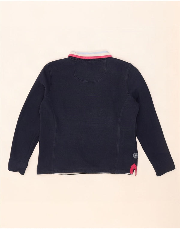Crew Clothing Sweat-shirt à col zippé pour femme UK 12 Bleu marine moyen