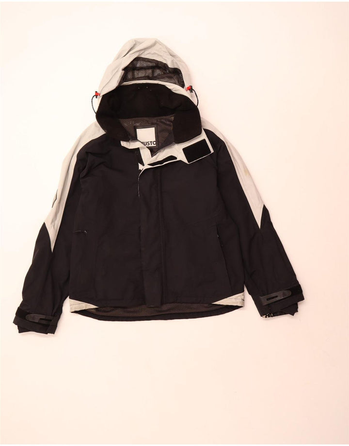 Musto Veste de pluie à capuche pour homme UK 40 Large Noir Colorblock Polyamide