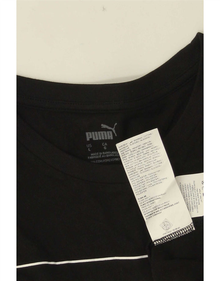 Puma T-shirt graphique pour hommes, grand, noir, coton