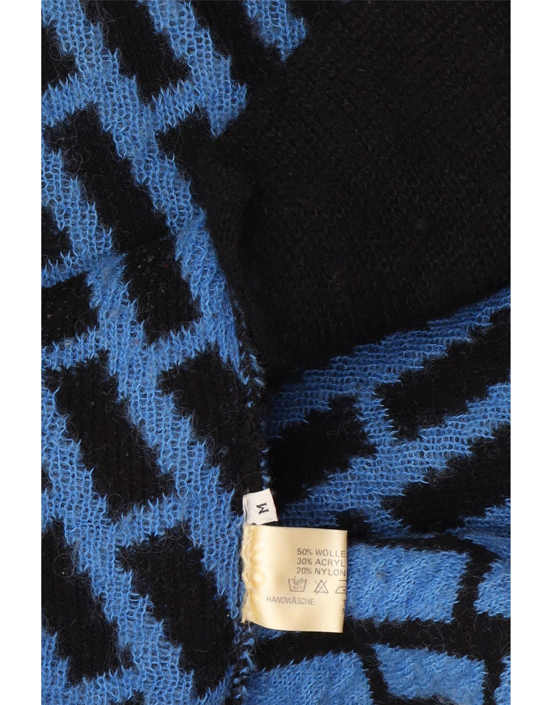 vintage Femmes Longline Oversize Cardigan Pull UK 14 Moyen Bleu Check