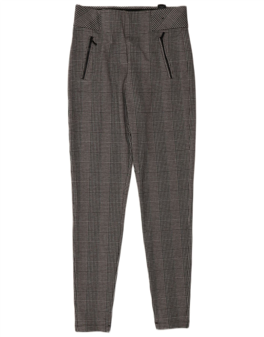 Marks & Spencer Leggings Femme UK 10 Petit Gris Pied-de-Poule Polyester