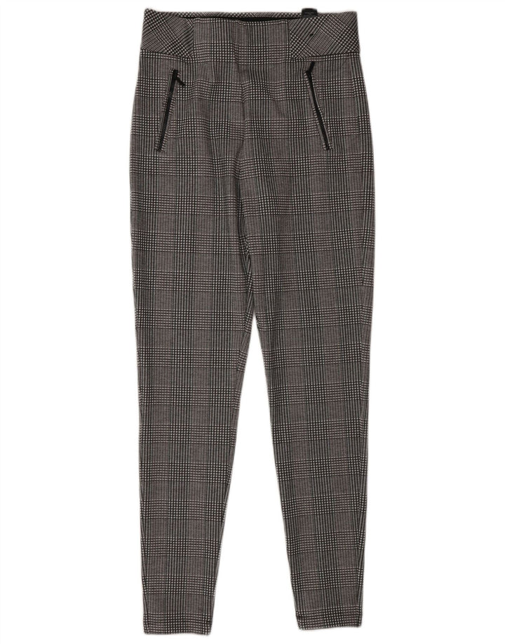 Marks & Spencer Leggings Femme UK 10 Petit Gris Pied-de-Poule Polyester