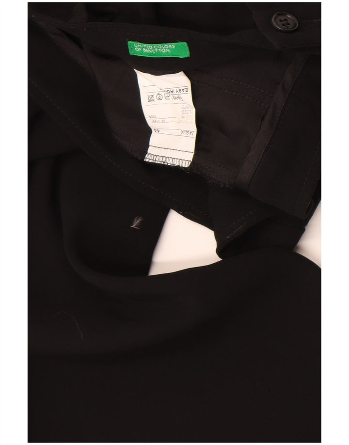 Benetton Pantalon Chino Bootcut Femme IT 44 Moyen W28 L32 Noir Polyester