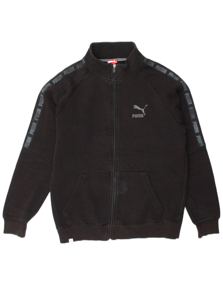 Puma Veste de survêtement graphique pour homme Taille L en coton noir