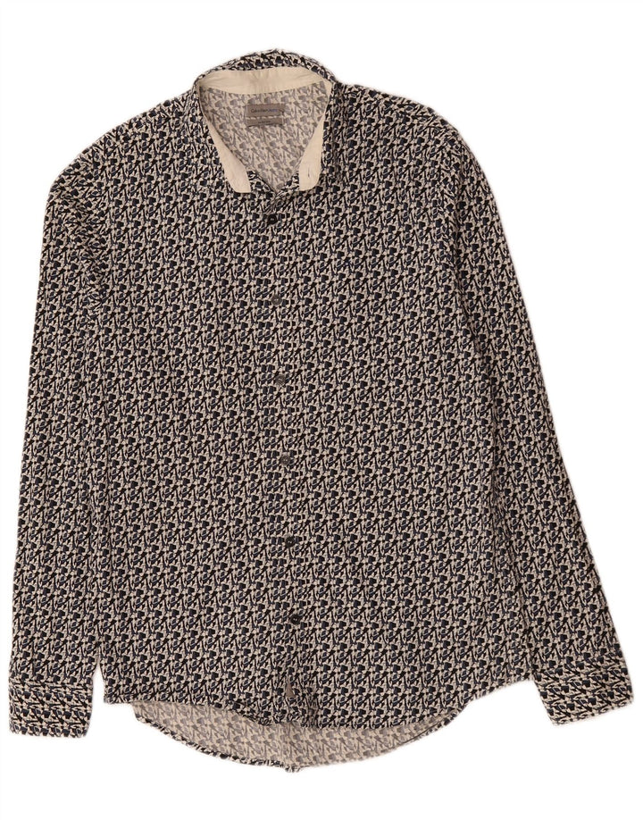 CALVIN KLEIN JEANS Chemise Slim Fit Homme Coton Géométrique Noir Moyen