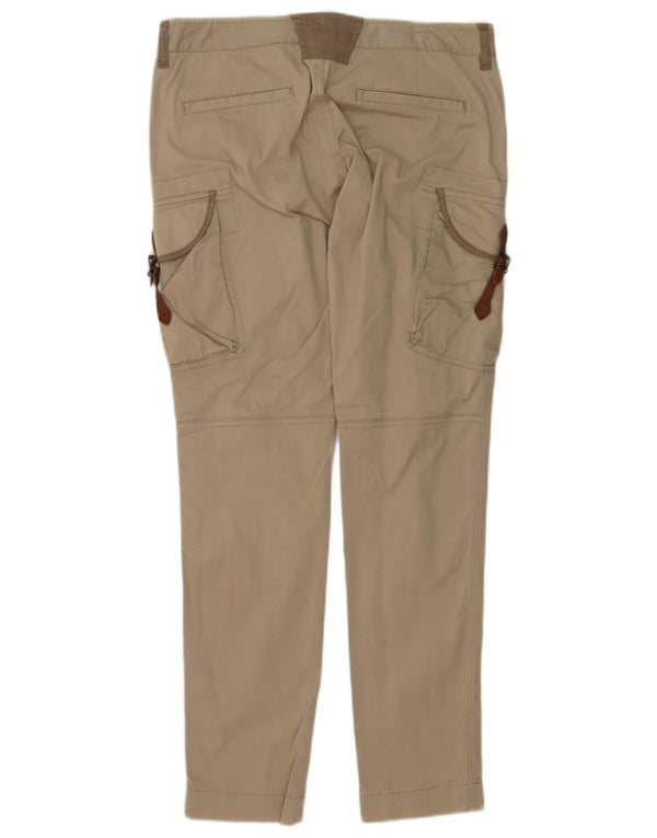 Massimo Dutti Pantalon Cargo Slim Femme W30 L32 Coton Beige