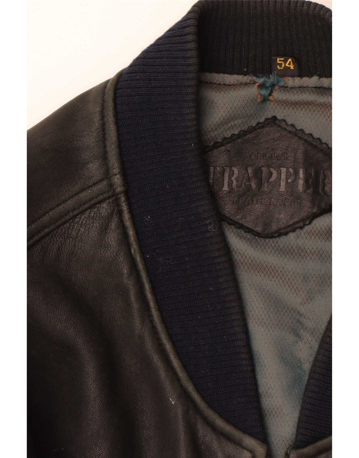 Trapper Veste en cuir pour homme IT 54 2XL Noir