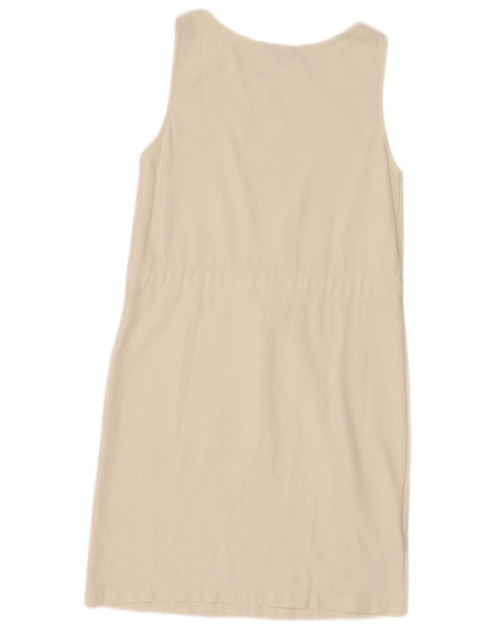 Massimo Dutti Robe droite sans manches pour femme UK 12 Polyester blanc moyen