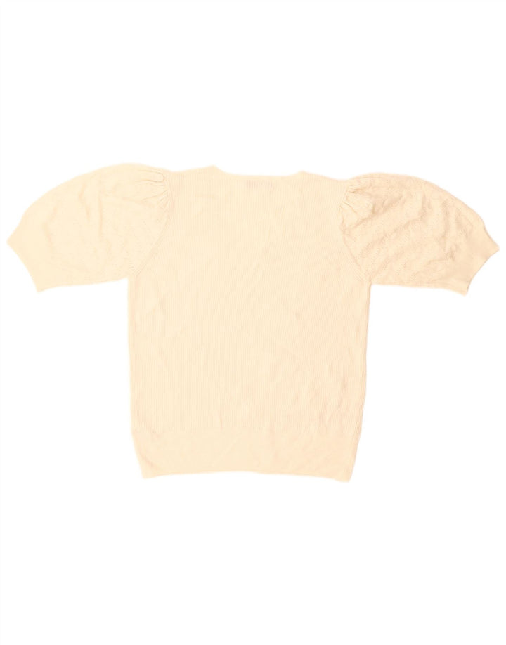 Marks & Spencer Pull col en V pour femme UK 14 Medium Off White