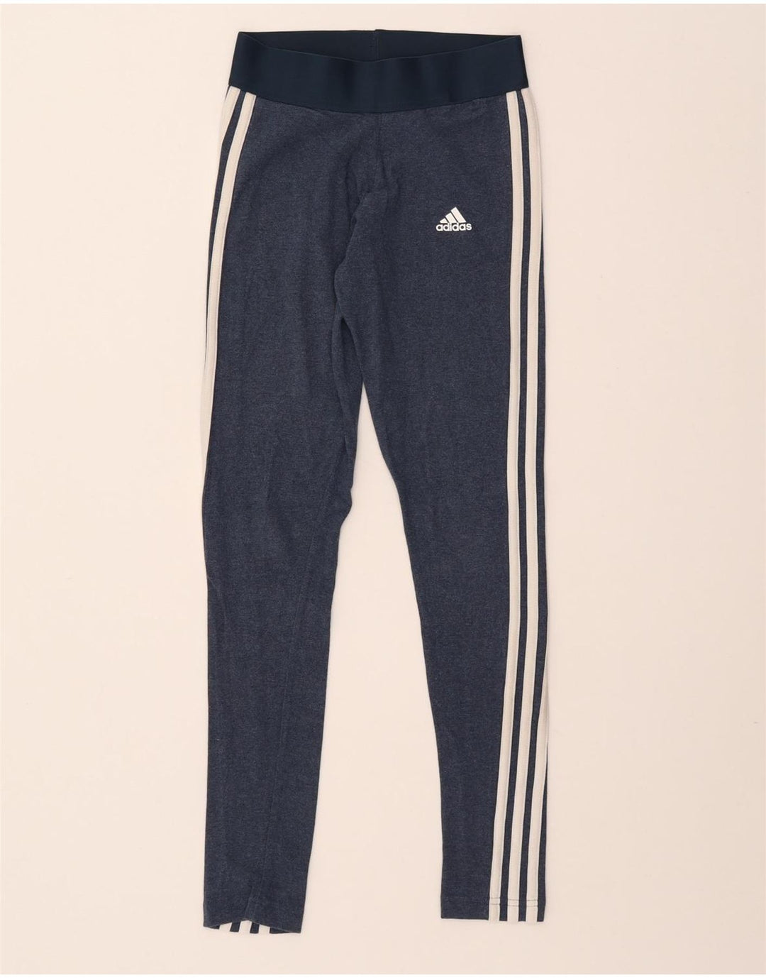ADIDAS Leggings Femme UK 4/6 XS Bleu Marine Coton