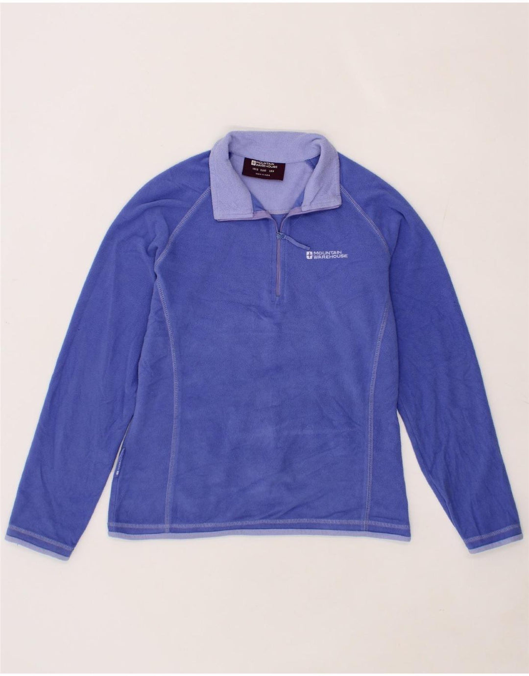 MOUNTAIN WAREHOUSE Womens Zip Neck Fleece Jumper UK 12 Medium Blue Vintage Mountain Warehouse and Second-Hand Mountain Warehouse from Messina Hembry 
