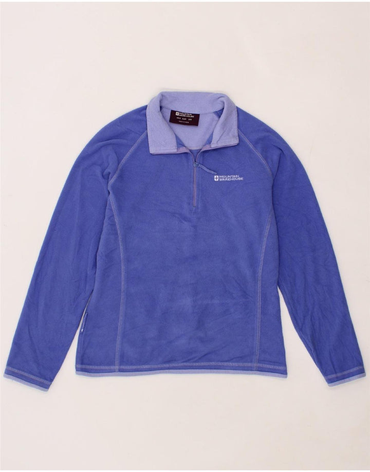 MOUNTAIN WAREHOUSE Womens Zip Neck Fleece Jumper UK 12 Medium Blue Vintage Mountain Warehouse and Second-Hand Mountain Warehouse from Messina Hembry 