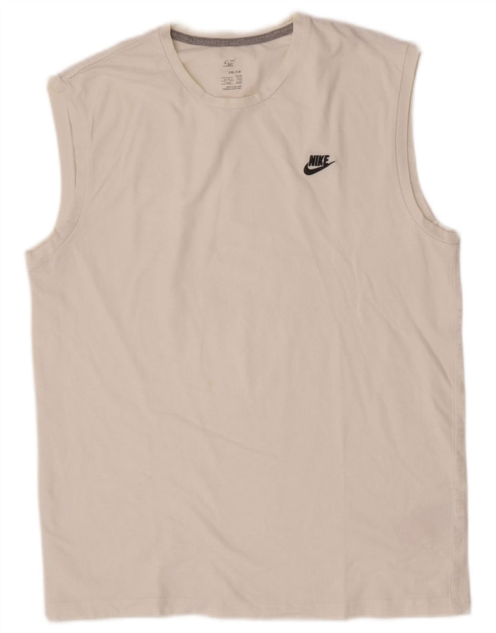 Nike Hommes Débardeur UK 42/44 Grand Blanc Coton
