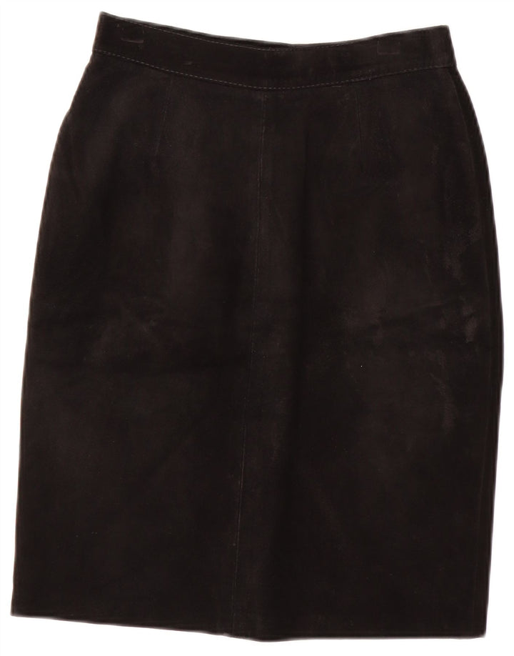 jupe en daim femme vintage IT 40 Small W24 Noir