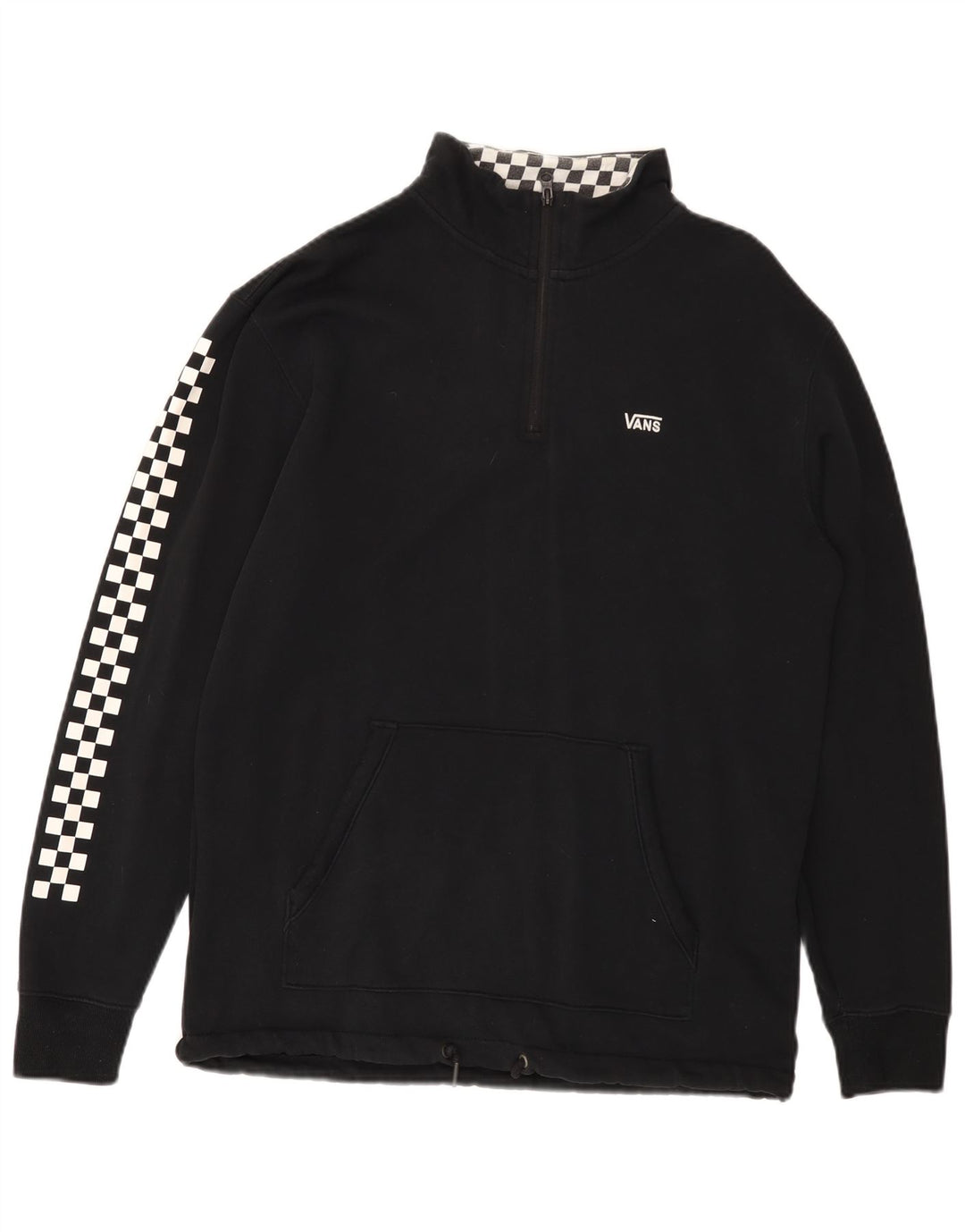 VANS Sweat-shirt à col zippé pour homme en coton géométrique noir moyen