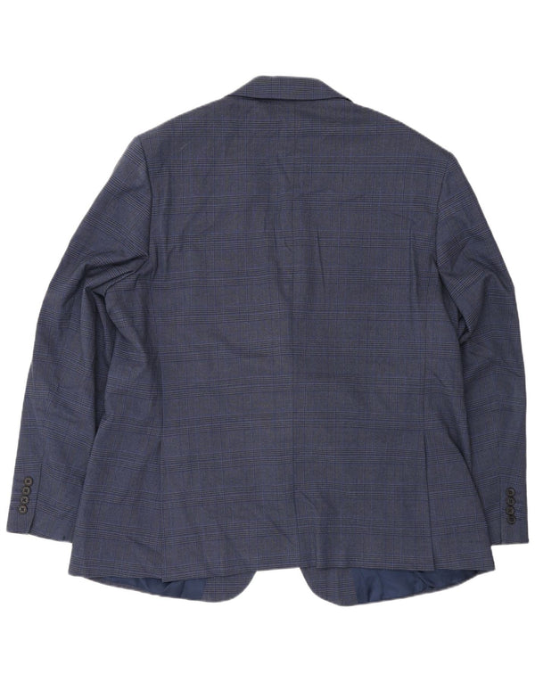 Marks & Spencer Veste blazer à 2 boutons pour homme UK 48 2XL Bleu pied-de-poule