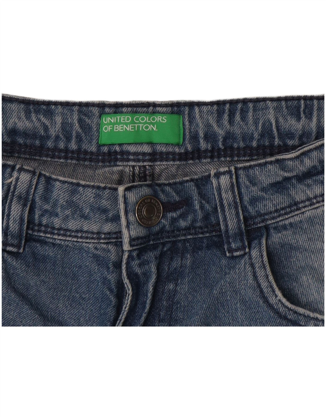 Benetton Short En Jean W26 Petit Bleu Femme