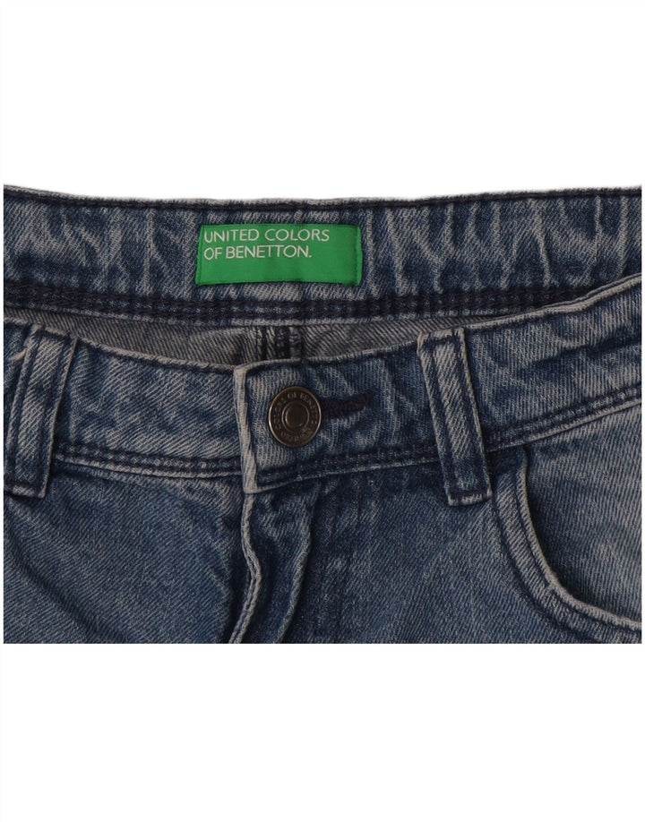 Benetton Short En Jean W26 Petit Bleu Femme