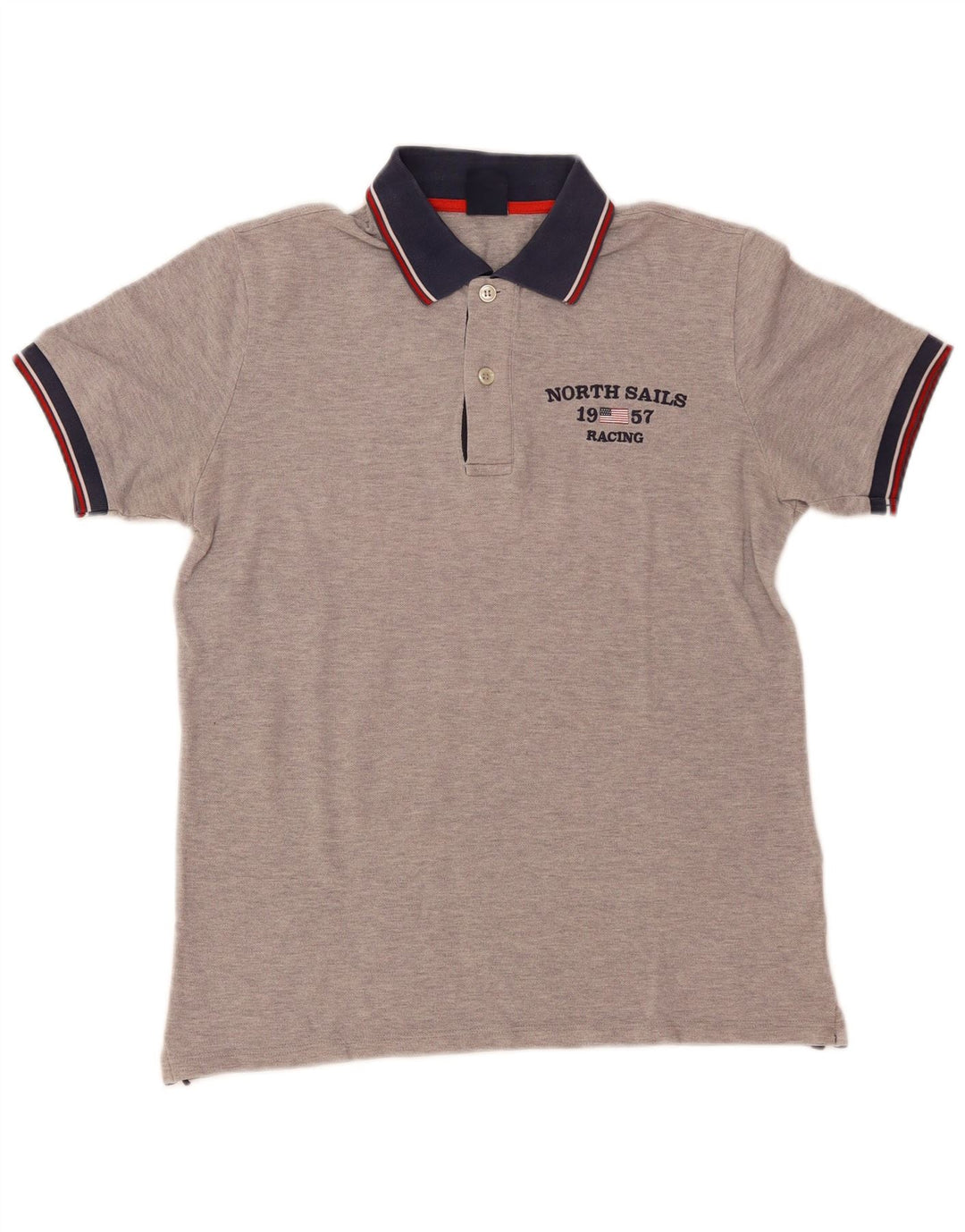 NORTH SAILS Polo Graphique Homme XS Gris Colorblock Coton