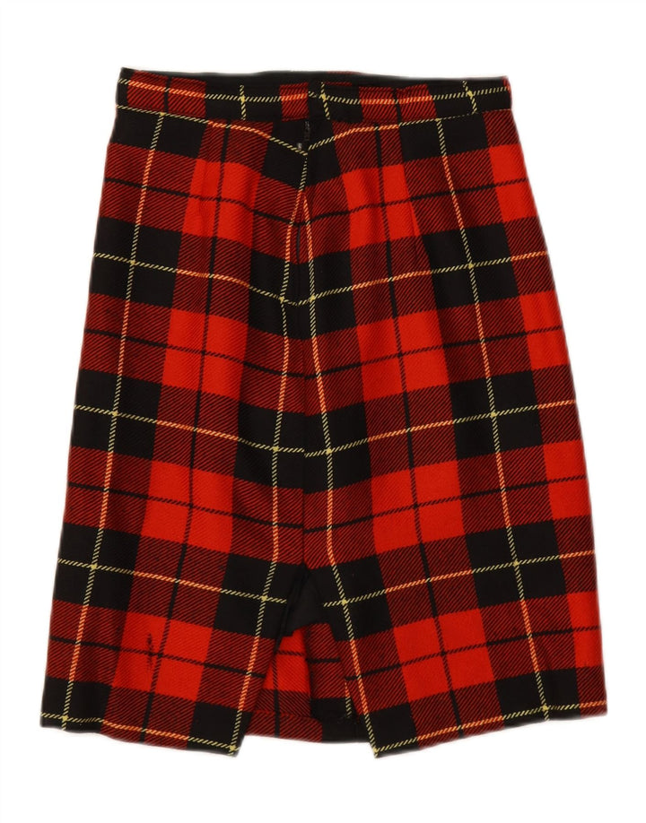 VINTAGE Womens Straight Skirt W26 Small Red Plaid