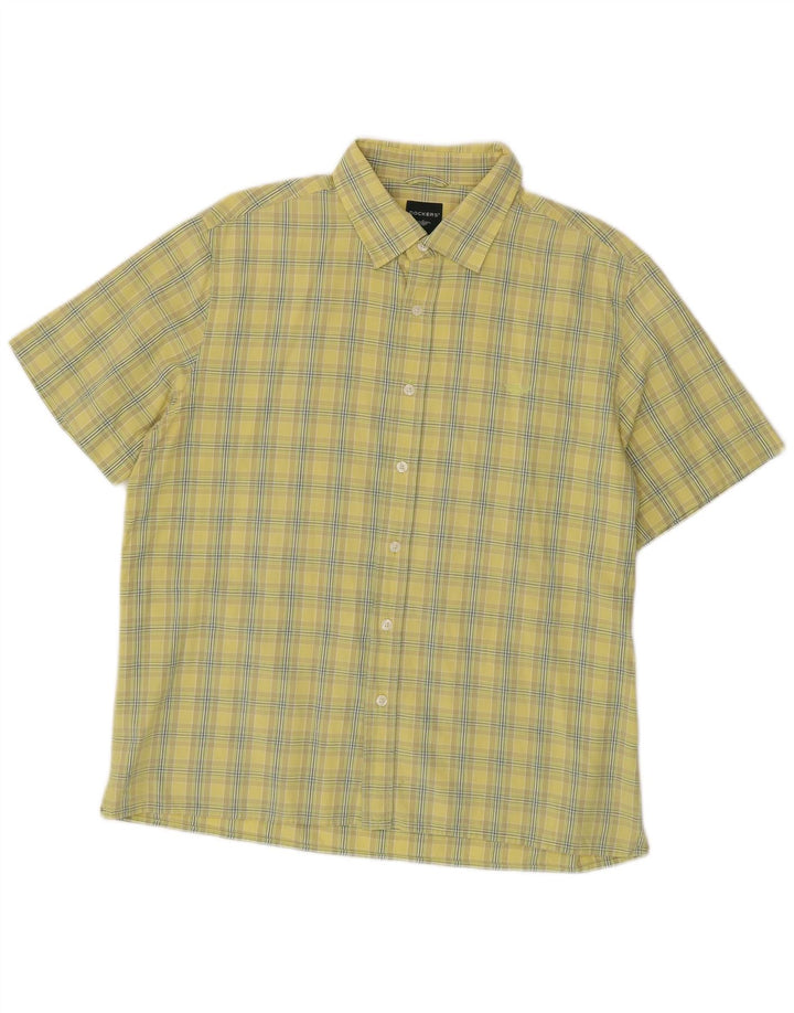 DOCKERS Chemise à manches courtes pour homme Taille 42/44 Grand carreaux jaunes