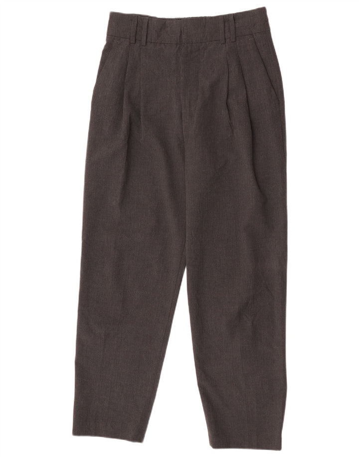 Zara Pantalon de costume à chevilles pour femme EU 36 XS W26 L26 Gris Polyester