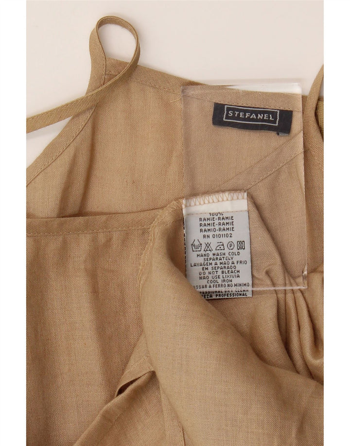 STEFANEL Robe d'été pour femme UK 8 Petite Ramie Beige