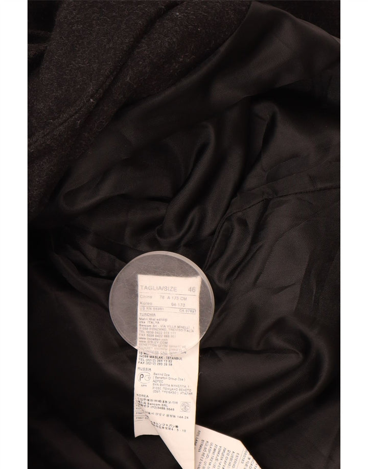 BENETTON Pardessus Femme IT 46 Large Gris Laine