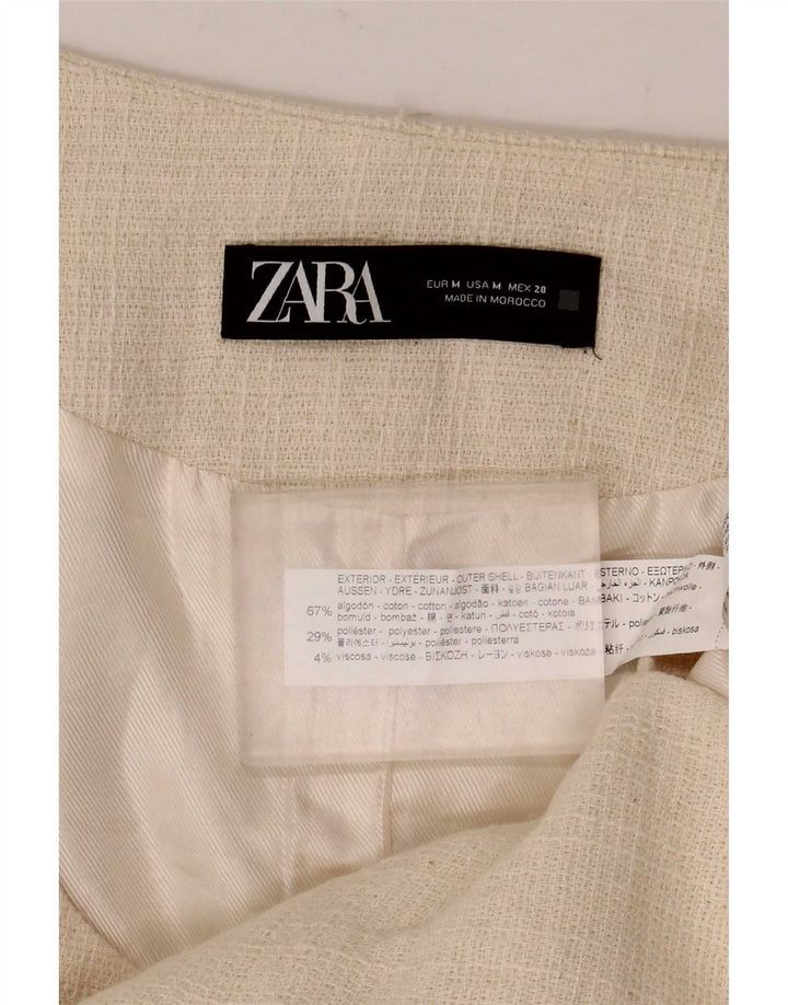 Zara Gilet Femme UK 12 Coton Beige Moyen