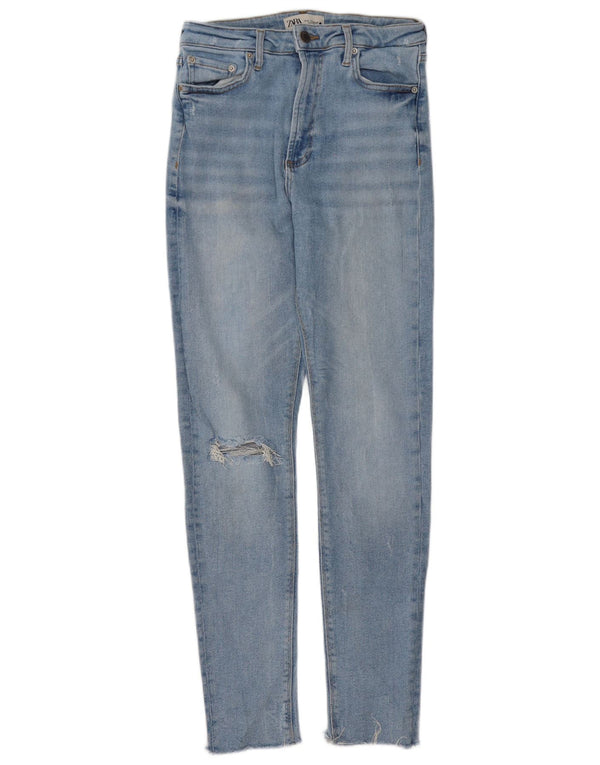 Zara Jean skinny effet vieilli pour femme EU 38 Small W28 L30 Bleu