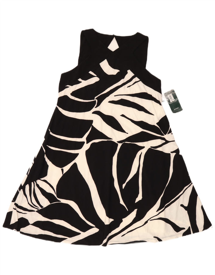 Ralph Lauren Robe trapèze à motif abstrait pour femme US 8 Noir moyen