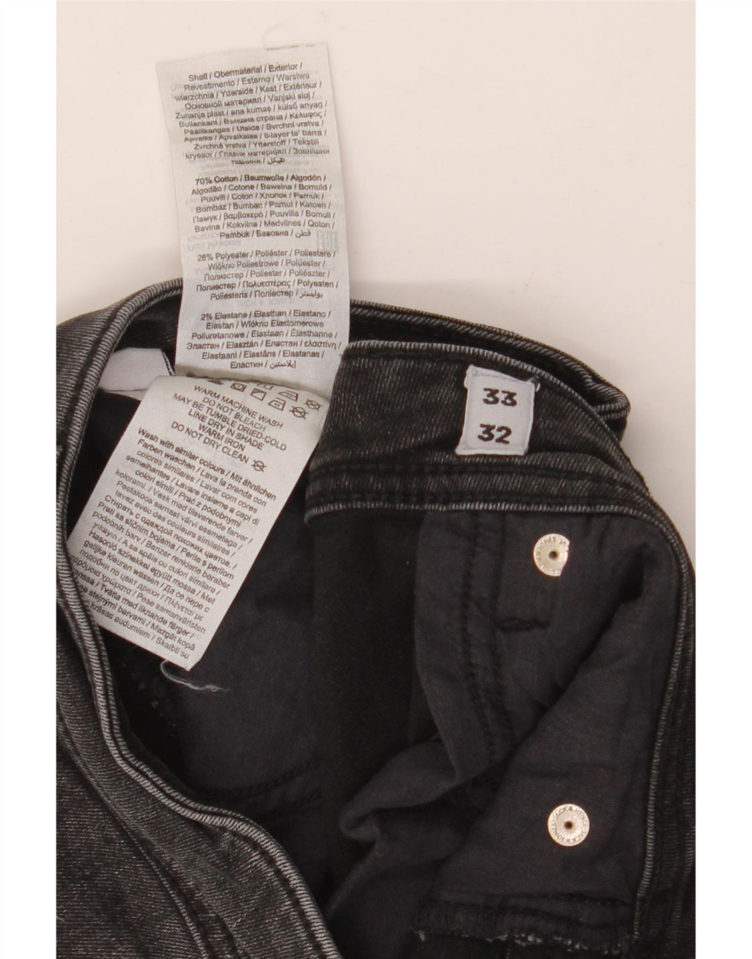 Jack & Jones Jean Slim Homme W33 L32 Noir Coton