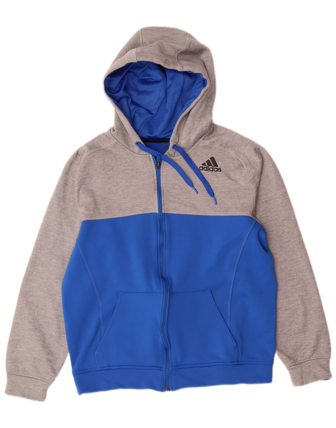 ADIDAS Pull à capuche zippé Climawarm pour femme UK 14 Bleu moyen Colourblock