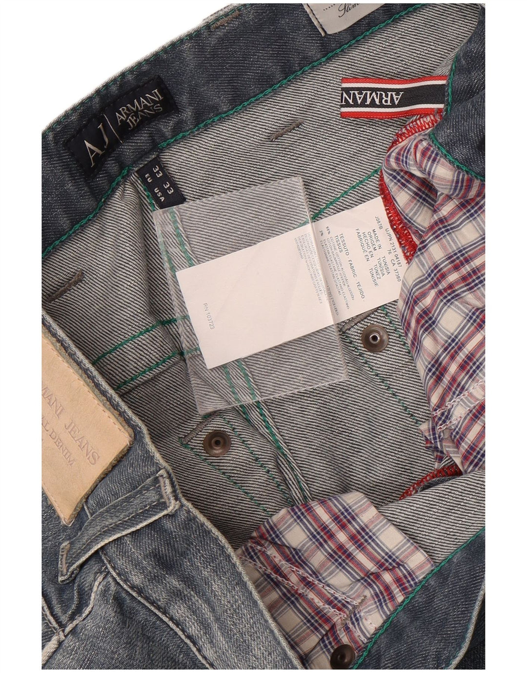 Armani Jeans Slim en détresse pour hommes W33 L32 coton bleu