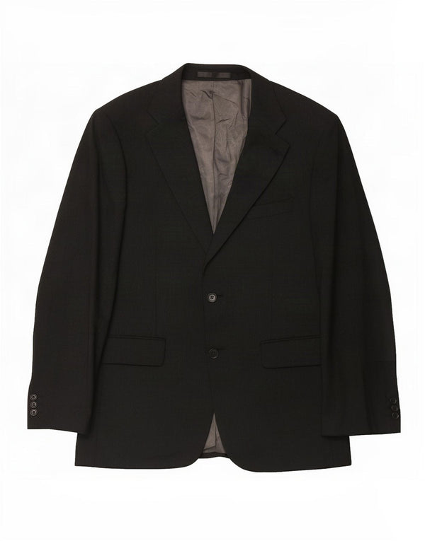 Marks & Spencer Veste blazer à 2 boutons pour homme UK 38 Noir moyen Laine vierge