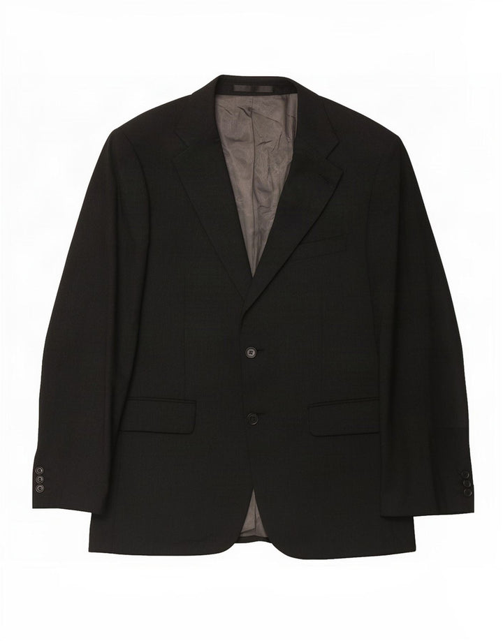 Marks & Spencer Veste blazer à 2 boutons pour homme UK 38 Noir moyen Laine vierge