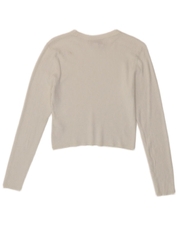 Marks & Spencer Haut court à manches longues pour femme UK 44 Viscose blanc moyen