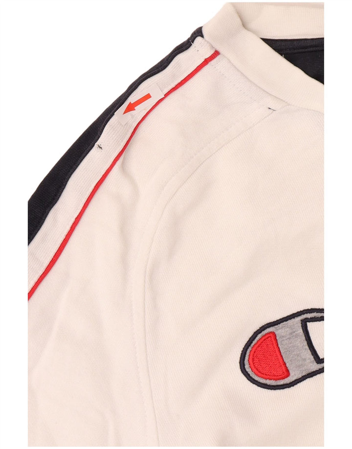 Champion Sweat-Shirt Graphique Homme Blanc Moyen Colorblock