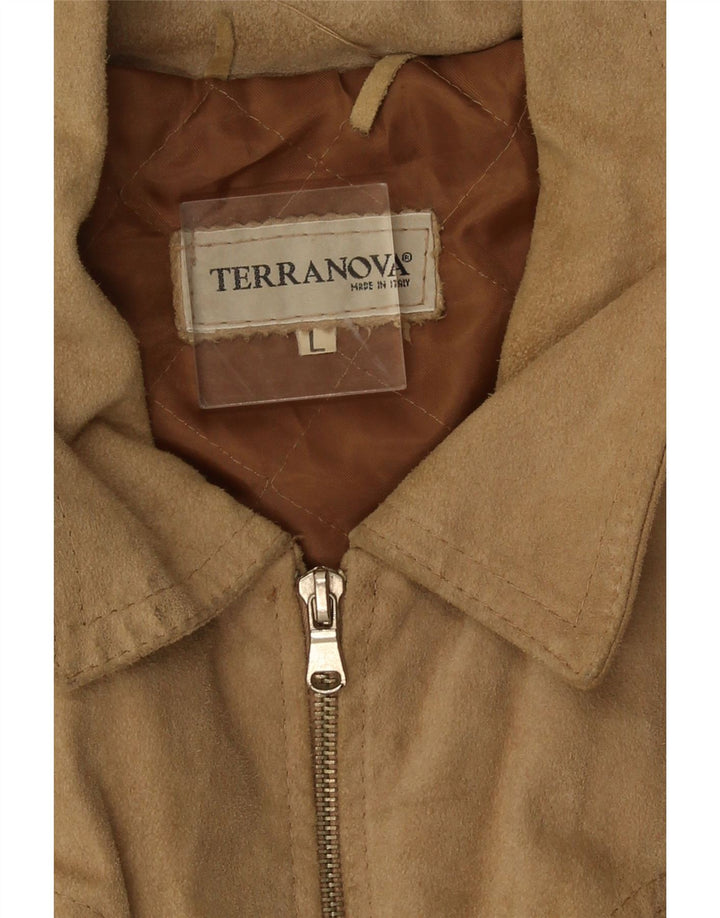 Terranova Bomber en daim pour homme UK 40 Large Beige