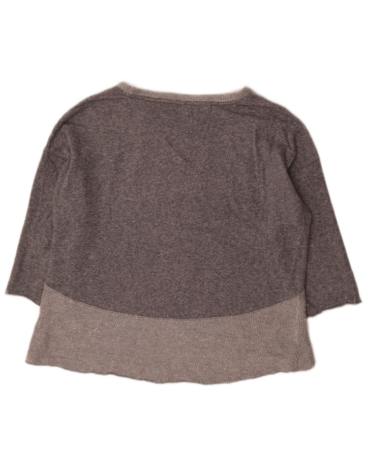 CALVIN KLEIN Haut Performance Femme Manches Longues UK 18 XL Gris Colorblock