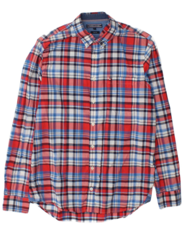 Tommy Hilfiger Chemise slim fit en coton à carreaux rouges pour homme