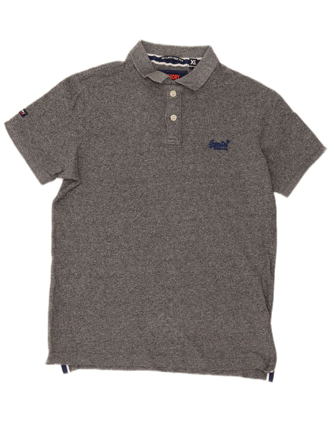 Superdry Polo XL Homme Gris Moucheté Coton